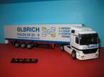 Olbrich  MERCEDES actros met oplegger  Herpa, Hobby en Vrije tijd, Modelauto's | 1:87, Ophalen of Verzenden, Nieuw, Bus of Vrachtwagen