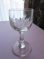 Antiek demi cristal likeurglas - geslepen balusterstam, Verzenden