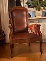 Leren stoel, Huis en Inrichting, Fauteuils, Ophalen, Gebruikt, Minder dan 75 cm, Leer
