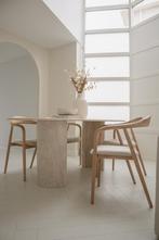 NIEUW! Prachtige travertin eettafel Pelago incl. bezorging, Ophalen, Japandi, 50 tot 100 cm, Nieuw
