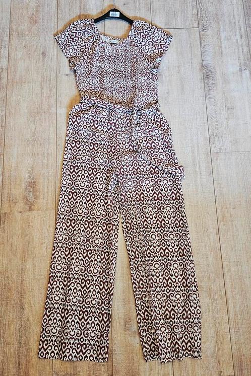 Nog als nieuw! Jumpsuit print bruin/ecru 152, Kinderen en Baby's, Kinderkleding | Maat 152, Zo goed als nieuw, Meisje, Overige typen