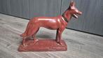 Art deco beeld Herdershond, Tuin en Terras, Ophalen of Verzenden, Gebruikt, Hout, Dierenbeeld
