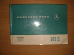 Gebruikershandleiding Mercedes Benz type 200D, Ophalen of Verzenden