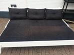 Stijlvolle witte daybed met grijze kussens, Ophalen, Grijs, Tweepersoons, 140 cm