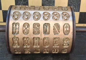 Speculaas wals. 1903. Massief. Messing. 45 kg. 49 cm. beschikbaar voor biedingen