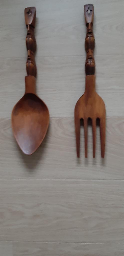 Houten bestek voor decoratie, Antiek en Kunst, Kunst | Designobjecten, Ophalen of Verzenden