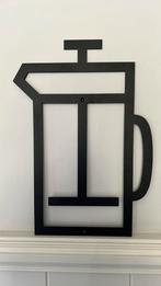 Wanddecoratie cafetière zwart staal, Ophalen of Verzenden, Nieuw