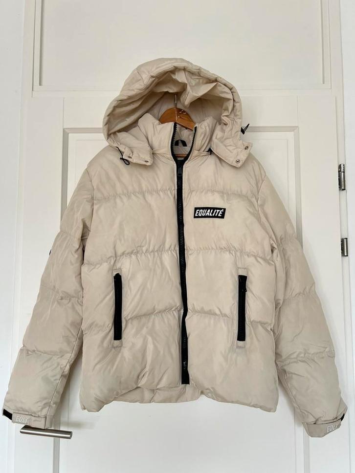 Equalité Oda Puffer Jacket xxl, Kleding | Heren, Grote Maten, Zo goed als nieuw, Jas of Mantel, Beige, Ophalen of Verzenden
