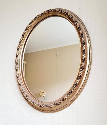 Prachtige grote ovale antieke gouden spiegel!  beschikbaar voor biedingen