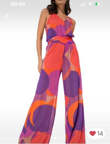 Prachtig Caroline Biss 42 jumpsuit overall rood oranje paars beschikbaar voor biedingen