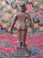 Mooi zwaar antiek brons tempelbeeldje uit India 16 cm., Ophalen of Verzenden