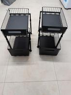 Metalen Opbergrek met 2 Lades, Huis en Inrichting, Minder dan 50 cm, Gebruikt, Minder dan 50 cm, Ophalen of Verzenden