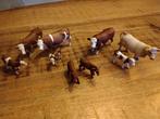 Schleich koeien stieren kalfjes bruin /witte., Ophalen of Verzenden, Zo goed als nieuw, Boerderijdier, Beeldje of Figuurtje
