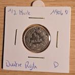 1/2 Mark zilver 1906 D  Duitse Rijk, Ophalen of Verzenden, Duitsland, Losse munt, Zilver