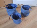3 blauwe intratuin mandjes, Ophalen of Verzenden, Zo goed als nieuw, Rond, Mand