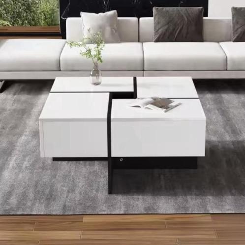 Vierkante salontafel - 4 lades - 70x70x35cm, Hobby en Vrije tijd, Overige Hobby en Vrije tijd, Nieuw, Verzenden