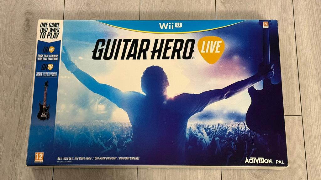 Guitar hero live wii u compleet in doos, Spelcomputers en Games, Games | Nintendo Wii U, Ophalen, Muziek, 1 speler, Zo goed als nieuw