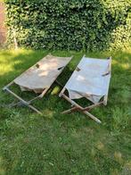 2 oude leger veldbedjes, Ophalen, Gebruikt, Campingstoel