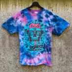 Blauw - roze nerd zombie print tie dye unisex t-shirt maat M, Nieuw, Blauw, Maat 48/50 (M), Ophalen of Verzenden