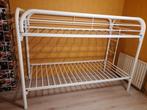Metalen Stapelbed - Wit, Huis en Inrichting, Slaapkamer | Bedden, Ophalen, Gebruikt, 90 cm, Wit