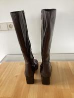 Bruine leren laarzen., Kleding | Dames, Schoenen, Hoge laarzen, Bruin, Ophalen of Verzenden, Zo goed als nieuw
