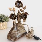 Metalen vintage lamp/ muziekdoos 'verschijning Maria', Antiek en Kunst, Ophalen of Verzenden