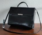 Zwart leren damestas "Claudio Ferrici", Sieraden, Tassen en Uiterlijk, Ophalen of Verzenden, Zo goed als nieuw, Zwart, Handtas