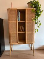Houten rotan wandkast, Huis en Inrichting, Kasten | Wandmeubels, Ophalen, Zo goed als nieuw, Minder dan 150 cm, 150 tot 200 cm
