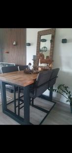 Bartafel mangohout met bar stoelen, Ophalen of Verzenden