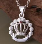 Trendy 925 zilveren kettinghanger van kroon met zirkoon, Overige voorstellingen, Nieuw, Ophalen of Verzenden, Met edelsteen