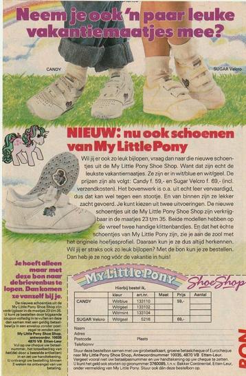 Retro reclame 1987 My Little Pony schoenen voor kinderen beschikbaar voor biedingen