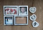 Fotolijstjes set - Zilver & Houten Hartjes, Minder dan 50 cm, Metaal of Aluminium, Ophalen of Verzenden, Zo goed als nieuw
