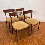 Set/4 Lübke dining chairs, Germany 1960s, Ophalen of Verzenden, Stof, Vijf, Zes of meer stoelen