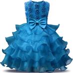 Blauwe meisjes bloemen jurk prinsessenjurk prinsessen kinder, Kinderen en Baby's, Verzenden, Nieuw, Meisje