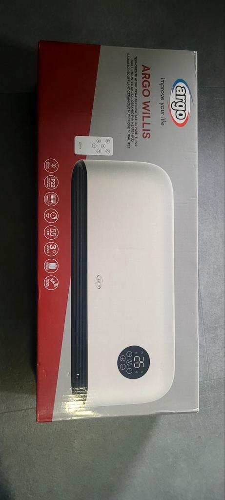 Argo Willis Keramische Badkamerkachel - 2000W - Met Afstands, Witgoed en Apparatuur, Overige Witgoed en Apparatuur, Nieuw, Ophalen of Verzenden