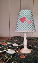 Lief! lampje blauw wit geruit met roze hartjes 38 cm hoog, Ophalen, Hout, Gebruikt, Minder dan 50 cm