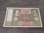 Mooi biljet 100 gulden Luitspelende Vrouw, 1942, Postzegels en Munten, Bankbiljetten | Nederland, Ophalen of Verzenden, 100 gulden