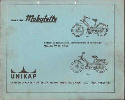 Kaptein Mobylette AV46 AV 56 onderdelenboek (7312z), Fietsen en Brommers, Handleidingen en Instructieboekjes, Zo goed als nieuw