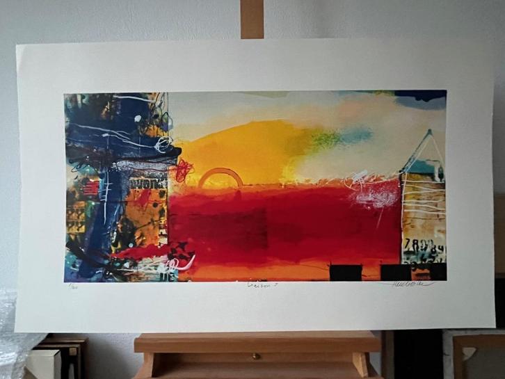 Theo Koster, gelijkgenummerde zeefdrukken Liaison I en II, Antiek en Kunst, Kunst | Litho's en Zeefdrukken, Ophalen