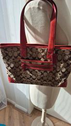 Vintage Coach Handtas met rood accent, Ophalen of Verzenden, Gebruikt, Rood, Handtas