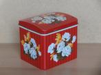 Vintage koektrommel Great Britain Container bloemen blikje, Koek(jes), Gebruikt, Ophalen of Verzenden