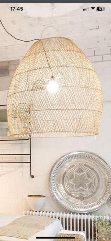 Hanglamp groot pitriet/ rieten lamp beschikbaar voor biedingen