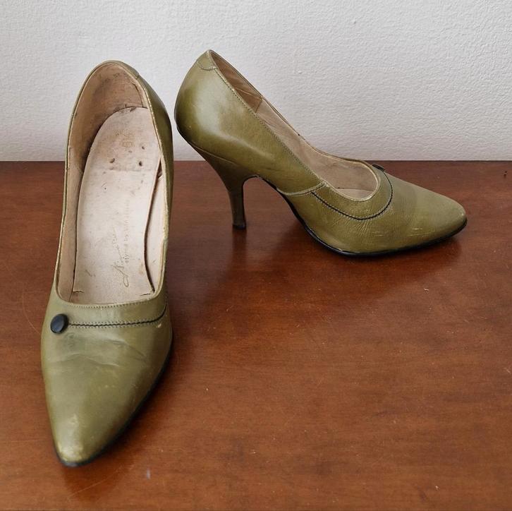 Vintage Nino Borga Hakken - Maat 38.5, Kleding | Dames, Schoenen, Gedragen, Pumps, Groen, Ophalen of Verzenden
