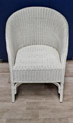 Wit gelakte loomchair / wit rieten / rotan stoel, Ophalen, Gebruikt, Wit, Vintage