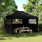 Partytent inklapbaar pop-up met 3 zijwanden zwart, Tuin en Terras, Partytenten, Partytent, Minder dan 4 meter, Nieuw, Opvouwbaar