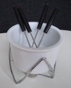 Z.g.a.nwe. keramische fondueset incl. 4 vorken: doe een bod!, Ophalen of Verzenden, Nieuw, Waxinelicht, Fondueset