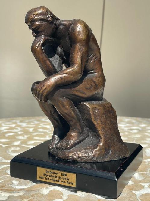 Bronzen beeld van "de Denker", Antiek en Kunst, Kunst | Beelden en Houtsnijwerken, Ophalen of Verzenden