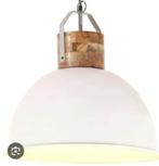 KONINGSDAG TOPPERLABEL51 NORDIC Witte hanglamp met hout., Huis en Inrichting, Lampen | Hanglampen, Minder dan 50 cm, Nieuw, Industrieel