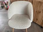 Twee witte stoelen met teddy stof, Huis en Inrichting, Ophalen, Hout, Gebruikt, Twee