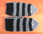 Gebreide pantoffels - sokken grijs met zwart maat 39-40, Grijs, Ophalen of Verzenden, Sokken en Kniesokken, Maat 39 t/m 42